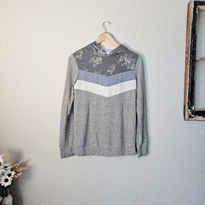 Maurices Lightweight Striped and Floral Hoodie Size XS
